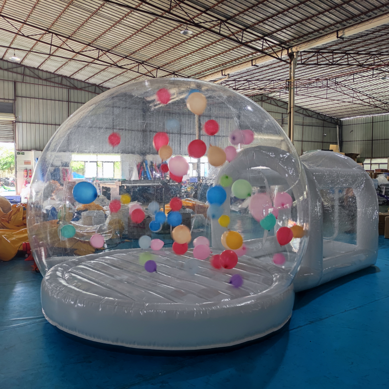 Popular balloons transparent dome inflatable bubble bounce house single tunnel for party rental