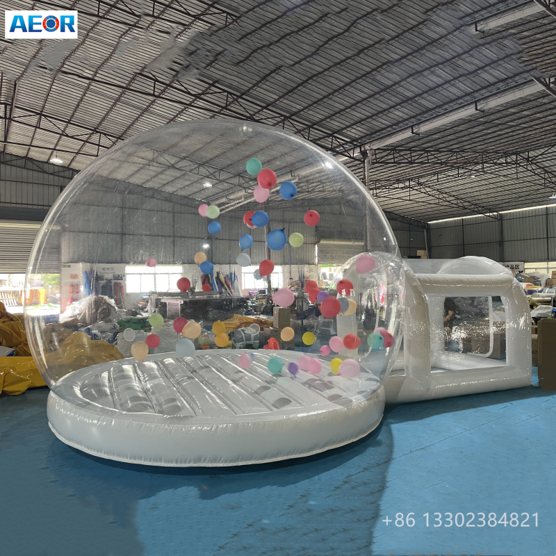 Popular balloons transparent dome inflatable bubble bounce house single tunnel for party rental