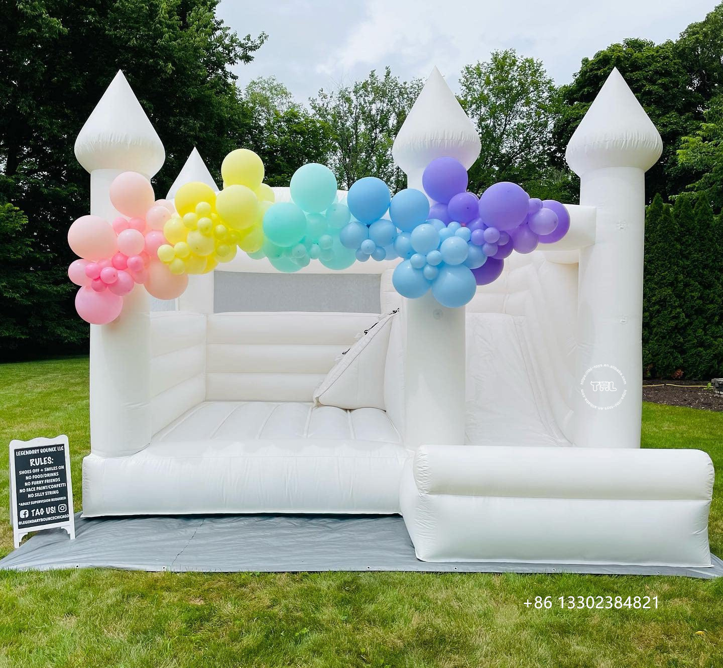 Best Price white wedding inflatable bouncy castle moon white mini bounce house for sale