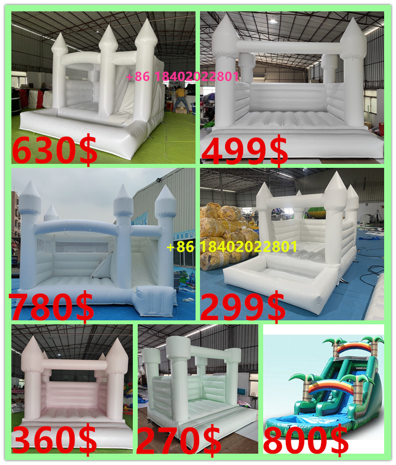 Commercial adults kids inflatable white wedding bouncy castle/white bounce house for sale