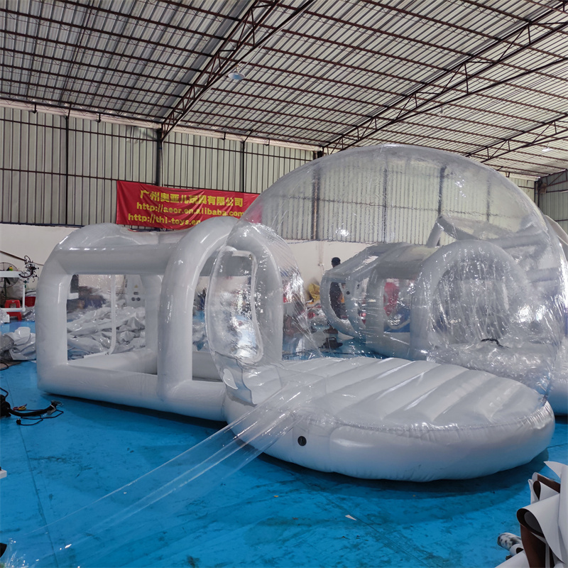 Outdoor Inflatable Igloo Dome Tent Transparent PVC Inflatable bubble bounce house with base