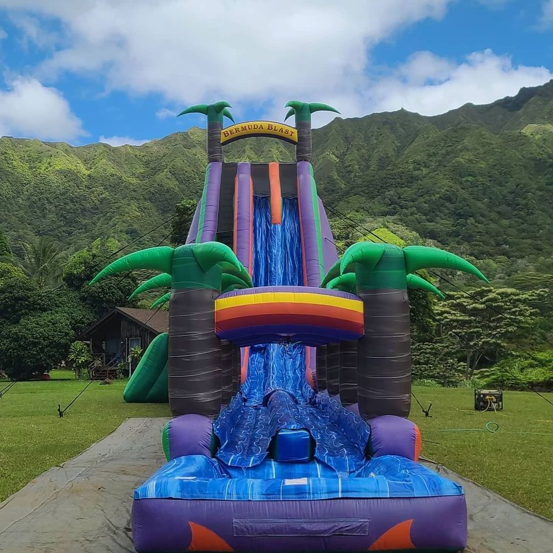 18ft volcano adult commercial castillo inflable combo bouncer marble tropical waterslide bounce house inflatable water slide