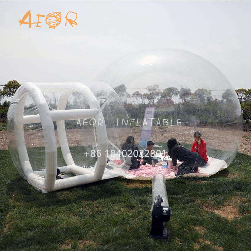 Romantic inflatable dome clear bubble tent for camping inflatable bubble tent with balloons for party