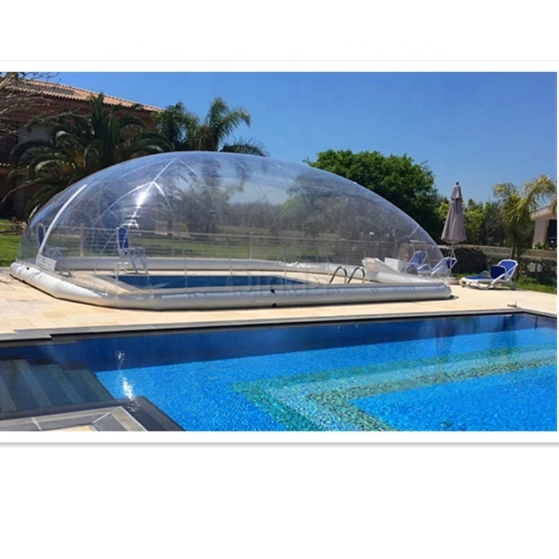 Inground winter outdoor swimming pool pvc inflatable clear bubble dome tent pool dome safety cover