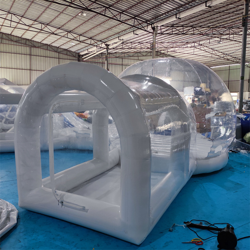 Outdoor Inflatable Igloo Dome Tent Transparent PVC Inflatable bubble bounce house with base