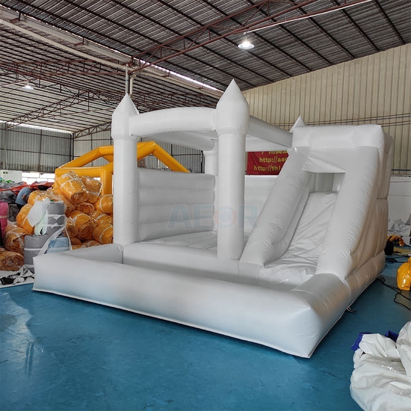 Inflatable Jump bounce house Wedding Bouncy Castle With Slide Combo All white Bouncer jumping Bed