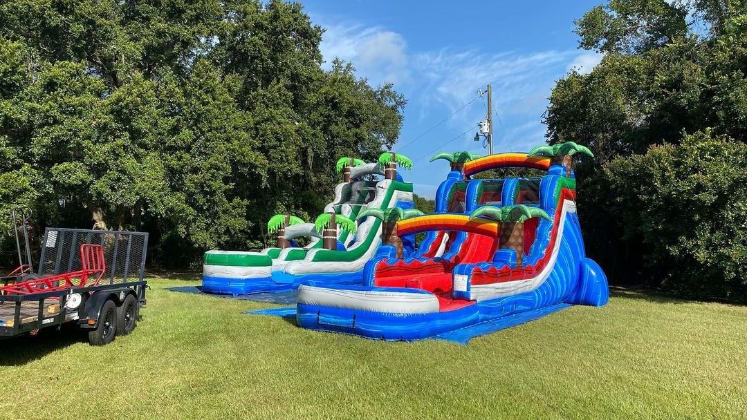 18ft volcano adult commercial castillo inflable combo bouncer marble tropical waterslide bounce house inflatable water slide