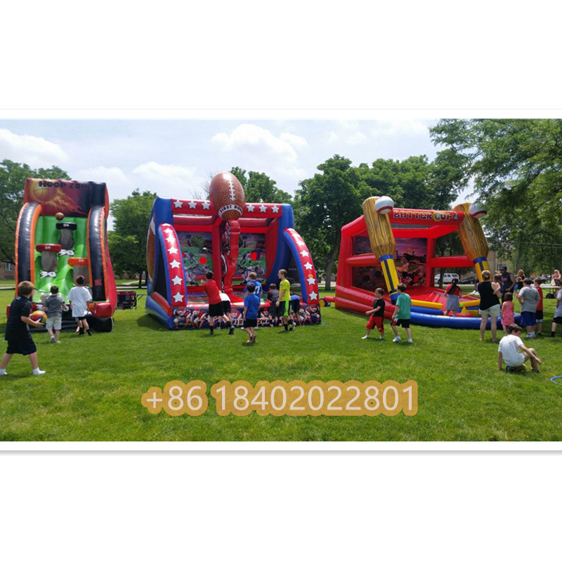 Sport Rental Inflatable Basketball Connect 4 Shooting Tennis Court Inflatable Interactive Volleyball Game