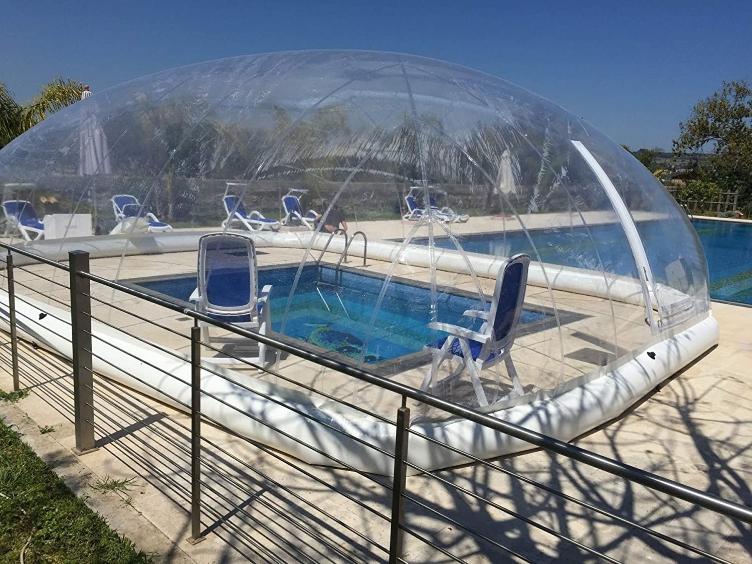 Inground winter outdoor swimming pool pvc inflatable clear bubble dome tent pool dome safety cover