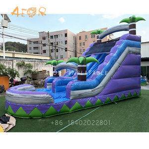 2021 Commercial kids slip pool jumping obstacle course toboggan gonflable bouncer combos bounce house inflatable water slide