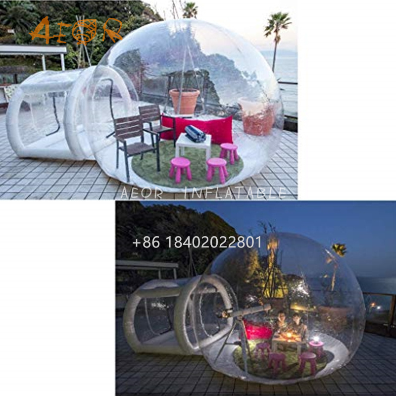 Greenhouse or Gazebo,Outdoor Single Tunnel Inflatable Bubble Tent/ Family Camping Backyard Transparent Tent