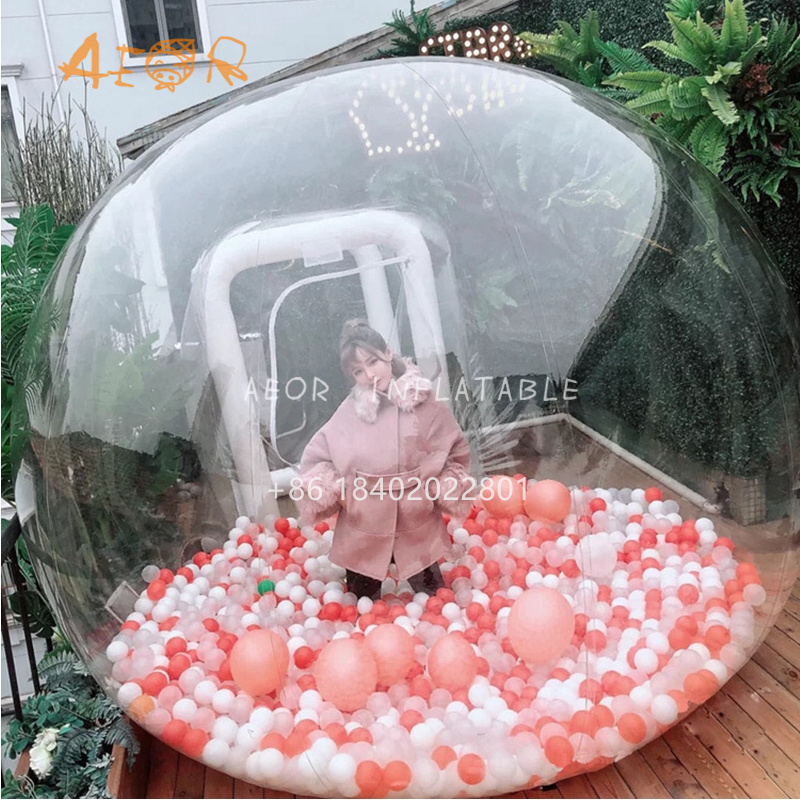 Greenhouse or Gazebo,Outdoor Single Tunnel Inflatable Bubble Tent/ Family Camping Backyard Transparent Tent