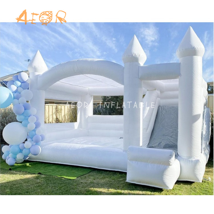 Best Price white wedding inflatable bouncy castle moon white mini bounce house for sale