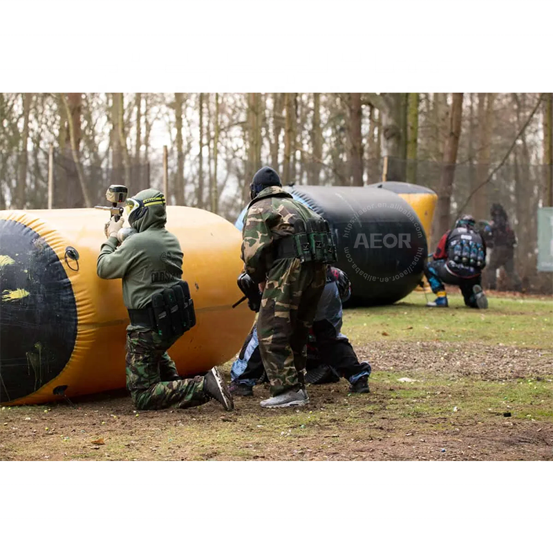 AEOR creates custom branded high quality inflatable bunkers for paintball parks.