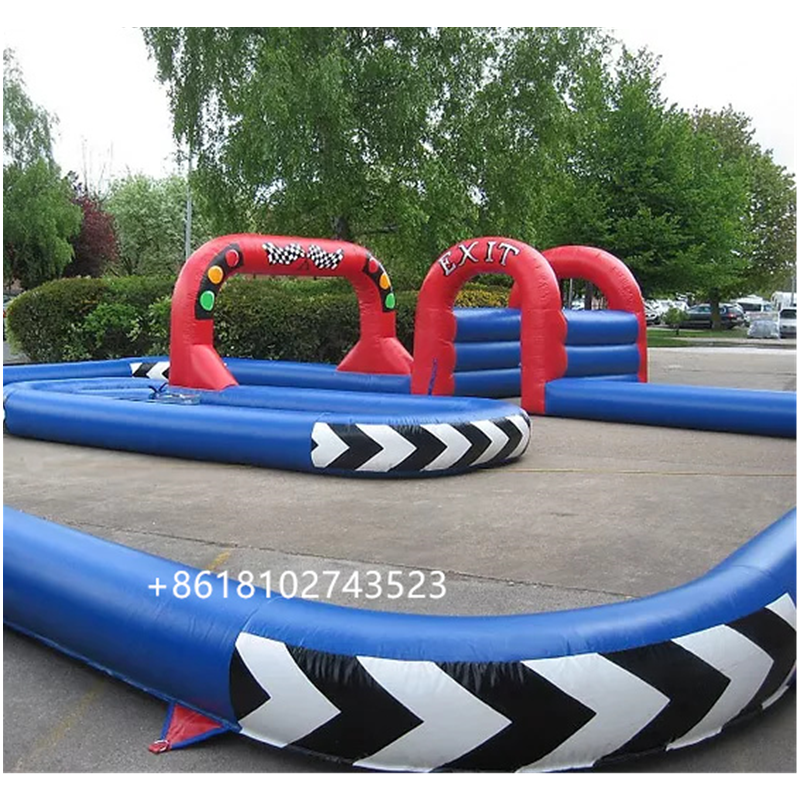 Big cheap race track bumper car inflatable for kids inflatable bouncer race track