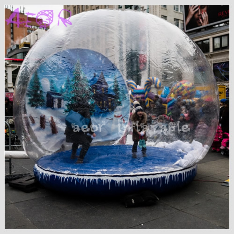 Christmas Outdoor Decorations Giant Snow Globe Bubble Tent, Inflatable Human Size Snow Globe For Sale