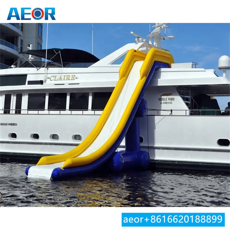 Outdoor Customized Hot Selling Water Party Inflatable Yacht Slide Inflatable Boat Slide For Water Fun Floating Slide