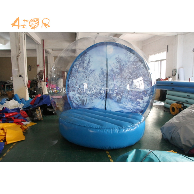 Transparent Bubble Inflatable Snow Globe Balloon House Photo Booth Christmas Decoration Giant Backgrounds Blow Up Snow Ball