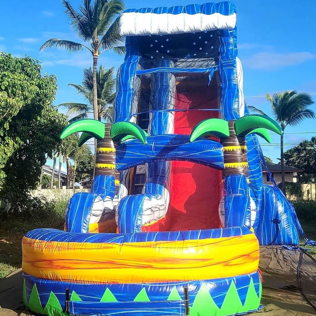 18ft volcano adult commercial castillo inflable combo bouncer marble tropical waterslide bounce house inflatable water slide