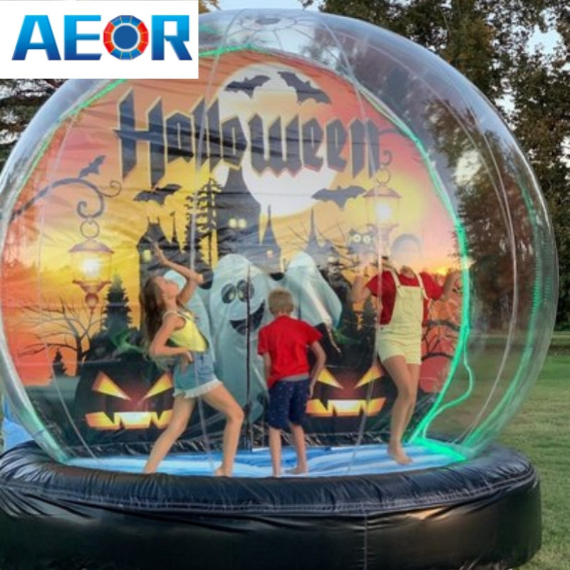 Christmas Outdoor Decorations Giant Snow Globe Bubble Tent, Inflatable Human Size Snow Globe For Sale