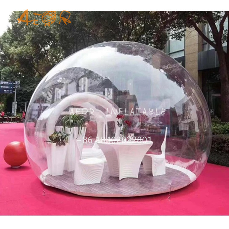 Romantic inflatable dome clear bubble tent for camping inflatable bubble tent with balloons for party