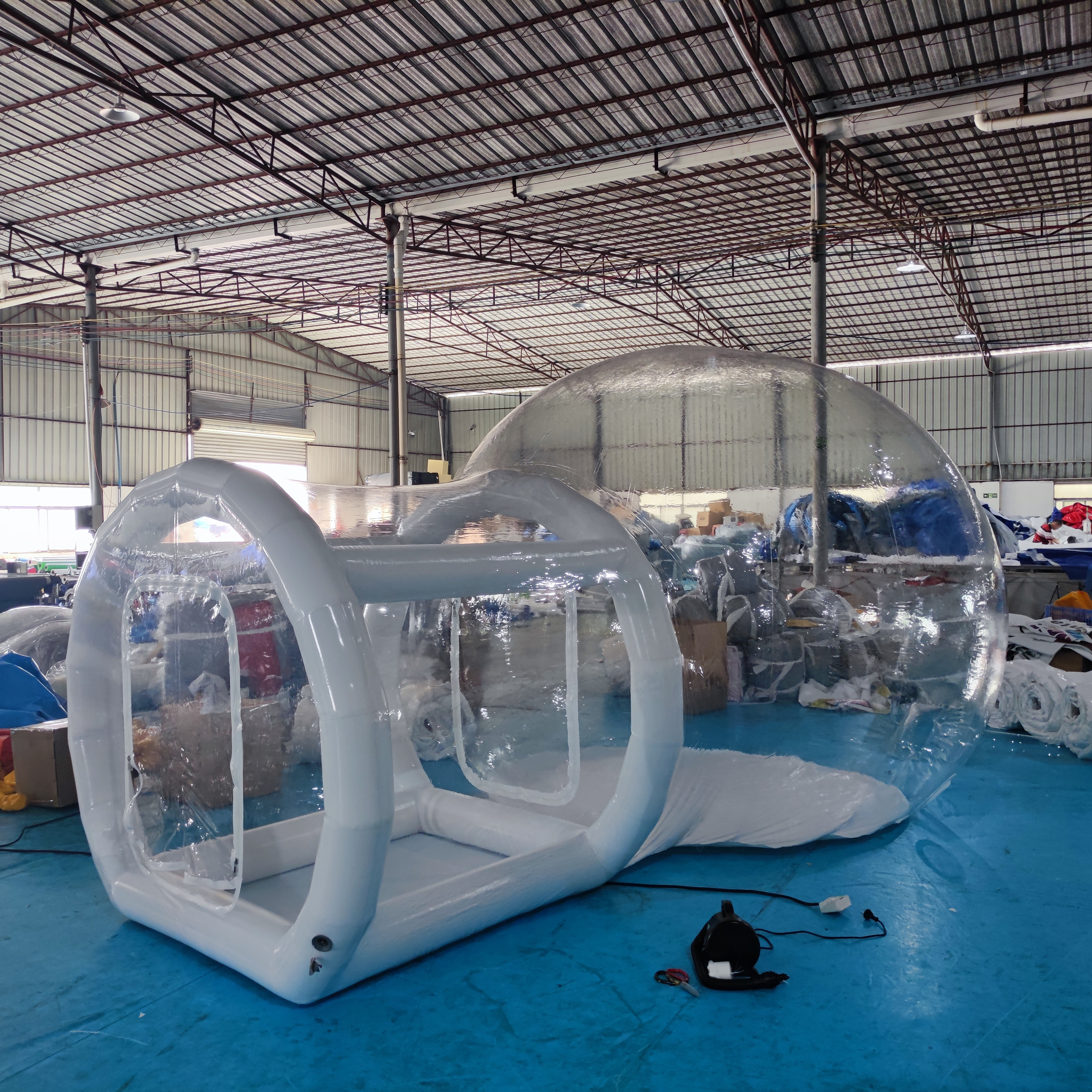 Popular balloons transparent dome inflatable bubble bounce house single tunnel for party rental