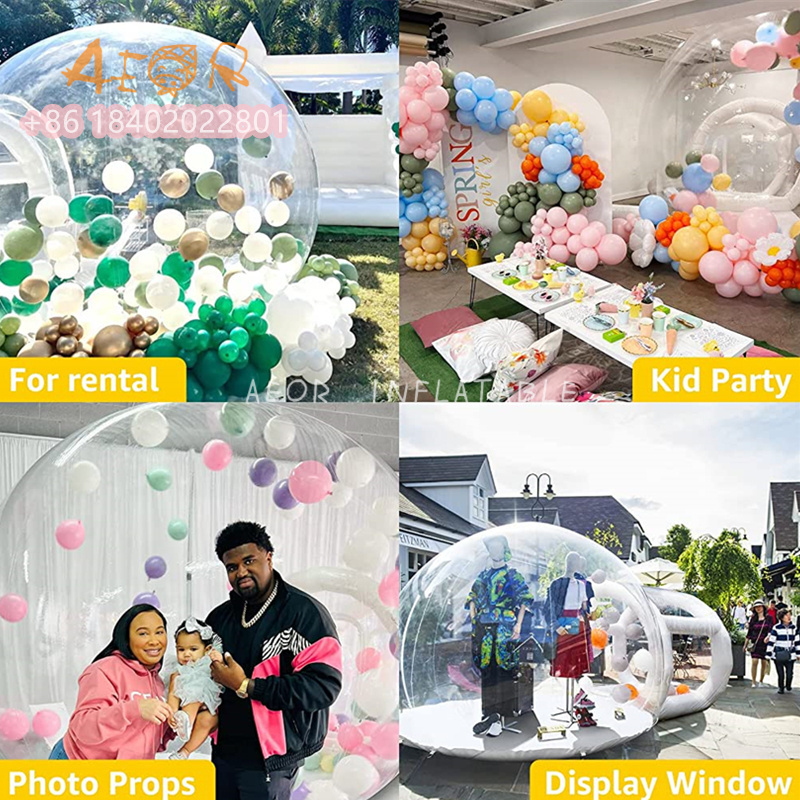 AEOR Outdoor Giant Transparent Inflatable Crystal Igloo Balloons Dome Bubble Tent Heated Inflatable Bubble House