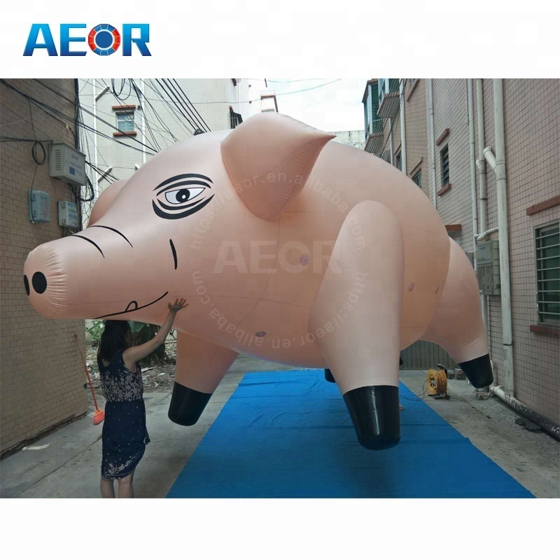 6m LED inflatable pig for sale/giant inflatable flying pig balloons for advertising