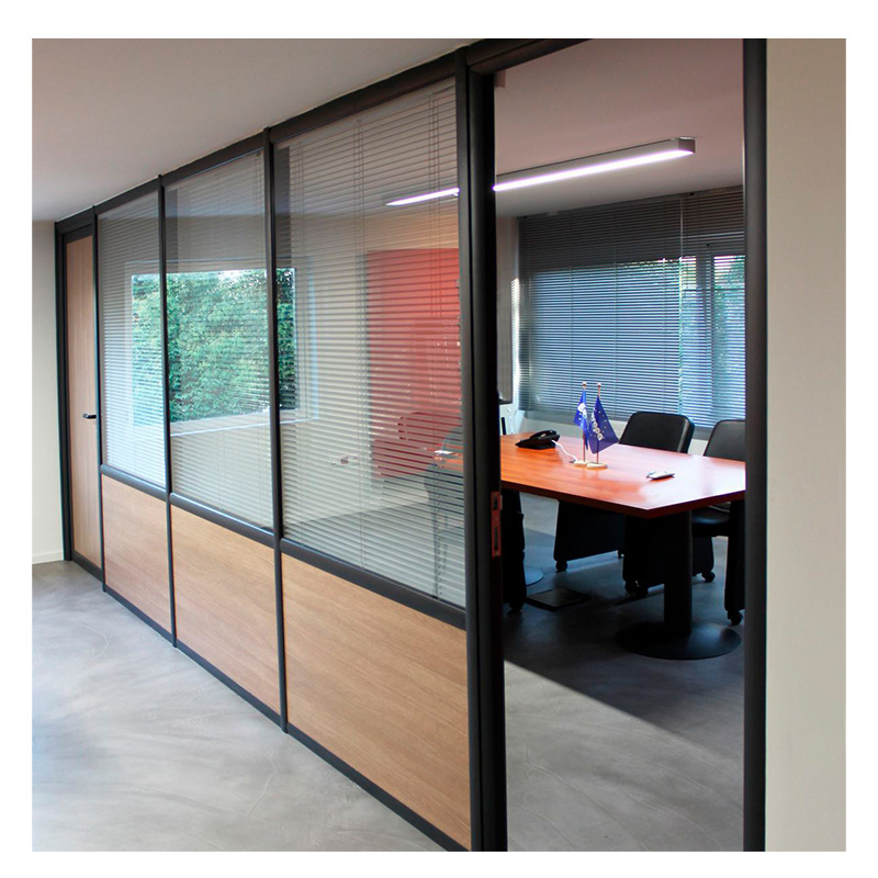 Modern Exterior And Interior Use Aluminum Movable Glass Partition Wall Frameless Sliding Folding Glass Door Partition For Office