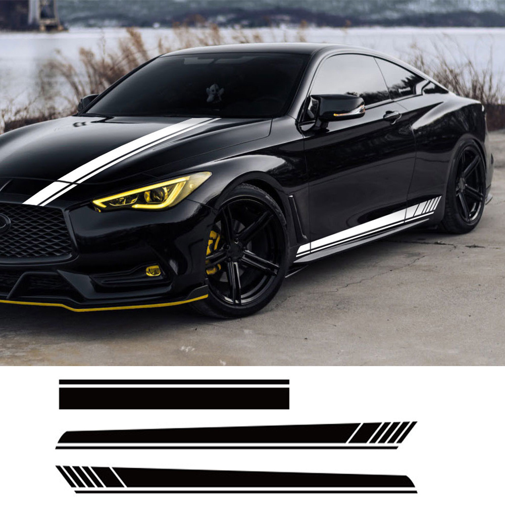 Vinyl Car Sticker Long Stripe Decorative decals for Chevrolet Volkswagen Ford Toyota Mercedes Benz Nissan Auto hood Side Door