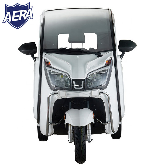 AERA-UM2  2023 Cheap stronger power 2200w 60v58ah enclosed body electric passenger tricycle  trike motorcycle