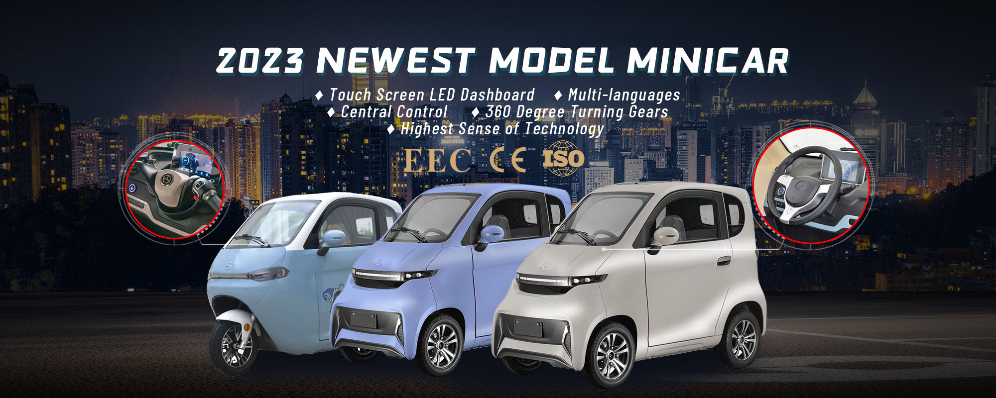 EEC cabin scooter l7e l6e 2 seater electric car ckd mini city cheap ce auto electric car