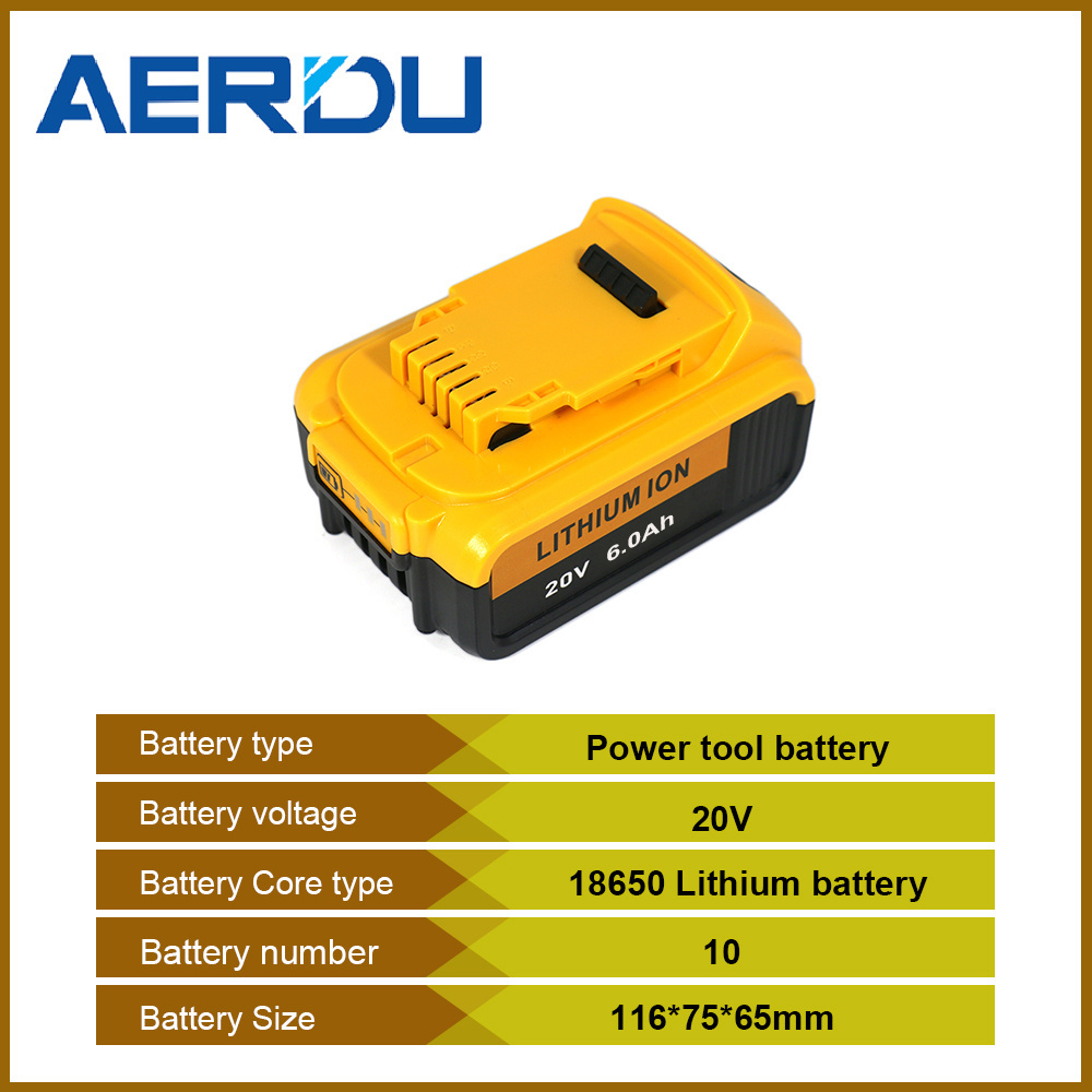 AERDU Power Tools Battery Replacement for Dewalt 20V Lithium Ion Power Drills Compatible with Dewalt 18V Batteries