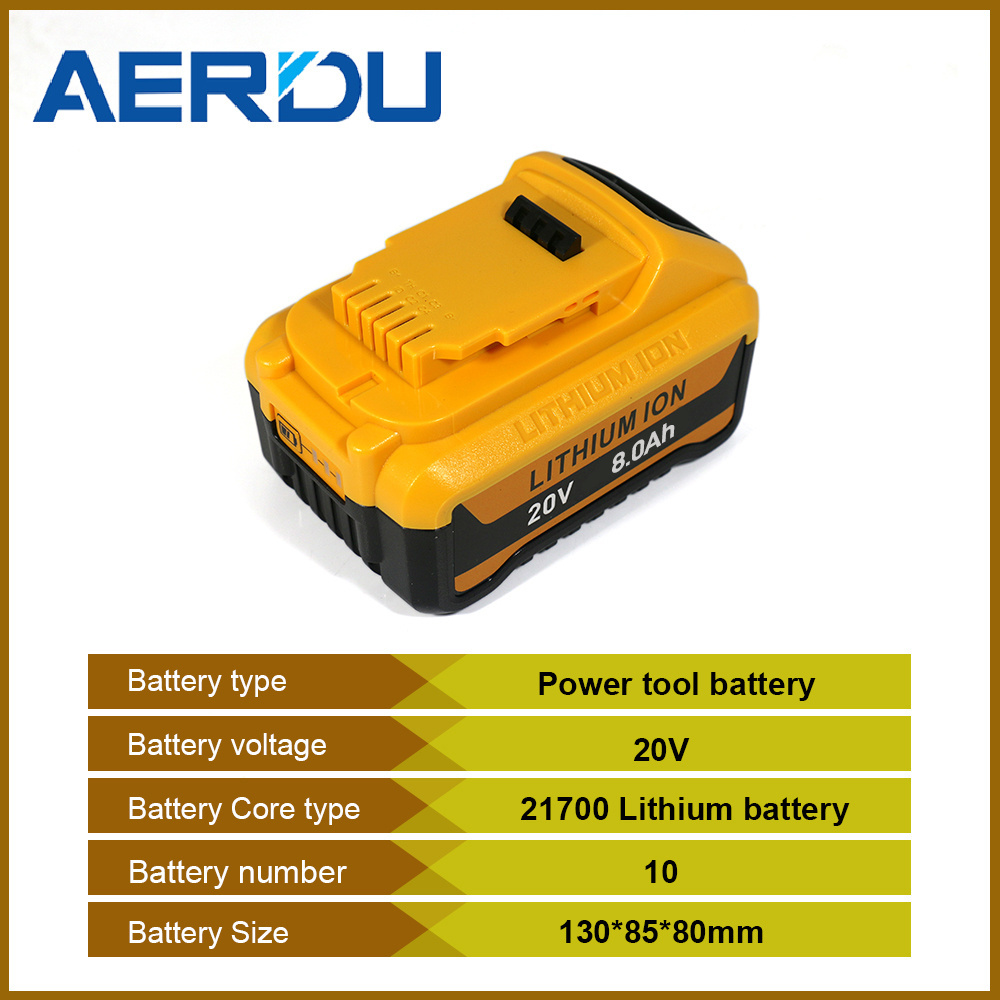 Replacement 18 volt for Dewalt 20V Batteries 21700 Cell 8.0ah Lithium Ion Cordless Power Tool Battery