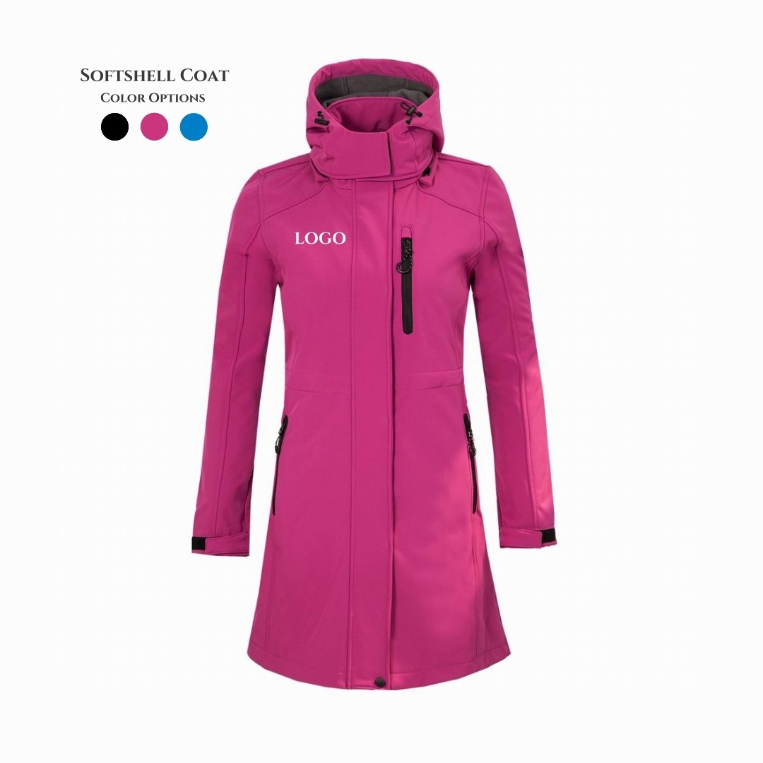 Women's Long Outdoor Sports Jacket Camping Mountaineering Sports Leisure Hardshell Jacket Compound Velvet Long Softshell Jacket