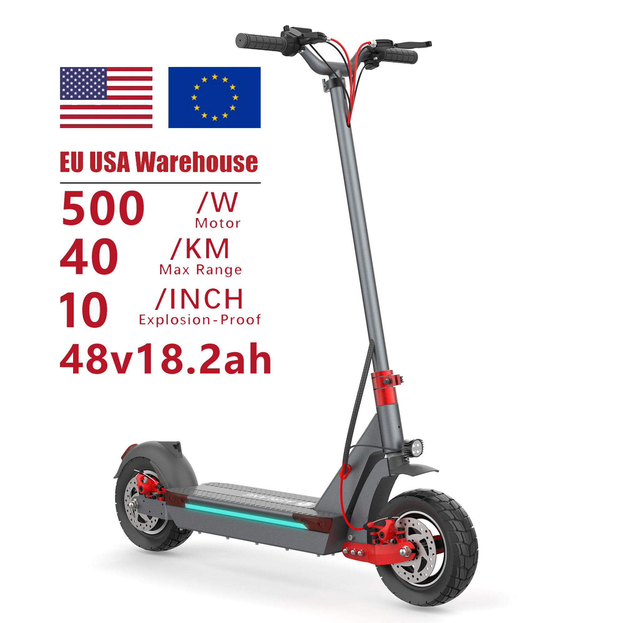 Top Sales Fat Tire Electric Scooter 48v18.2ah Long Range Fast Folding Electric Scooter