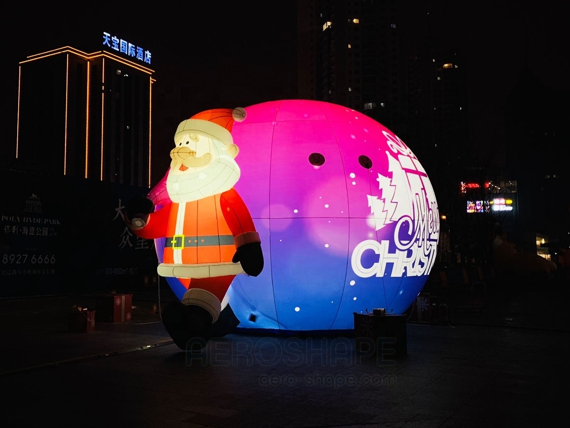 LED  inflatable santa claus balloon with lights Inflatable lights for christmas decoration