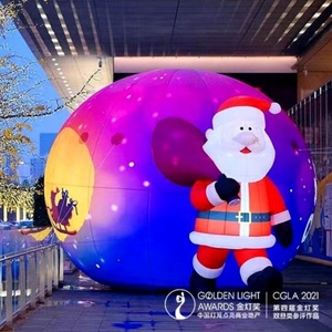 LED  inflatable santa claus balloon with lights Inflatable lights for christmas decoration