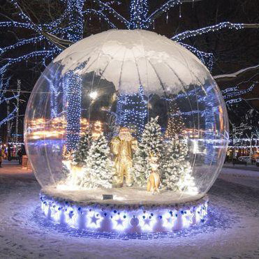 Aero 5m transparent giant inflatable snow globe advertising bubble ball Christmas decoration custom inflatable snow ball