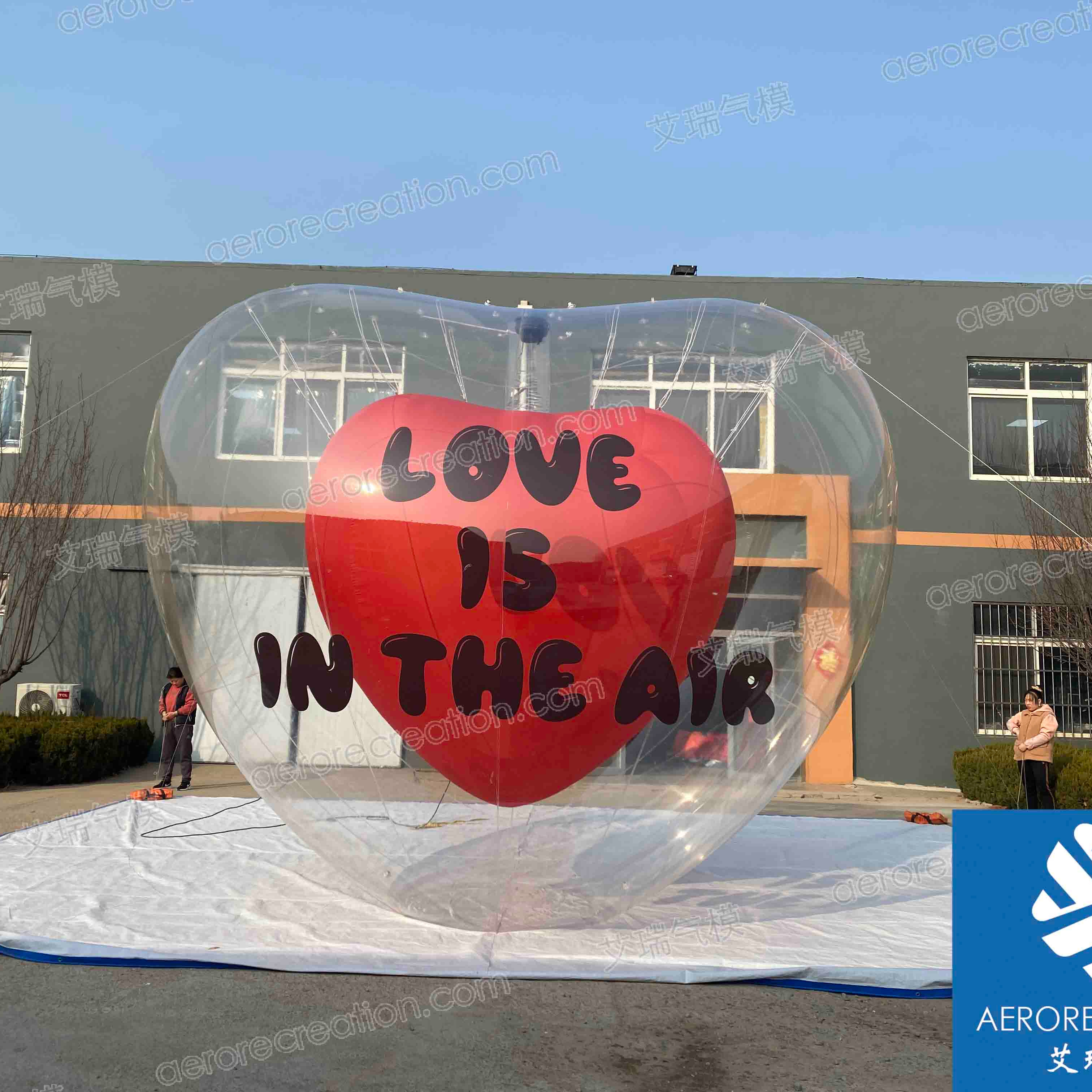 Aero Inflatable Advertising Cartoon Giant Custom Inflatables Mascot Inflatable Heart