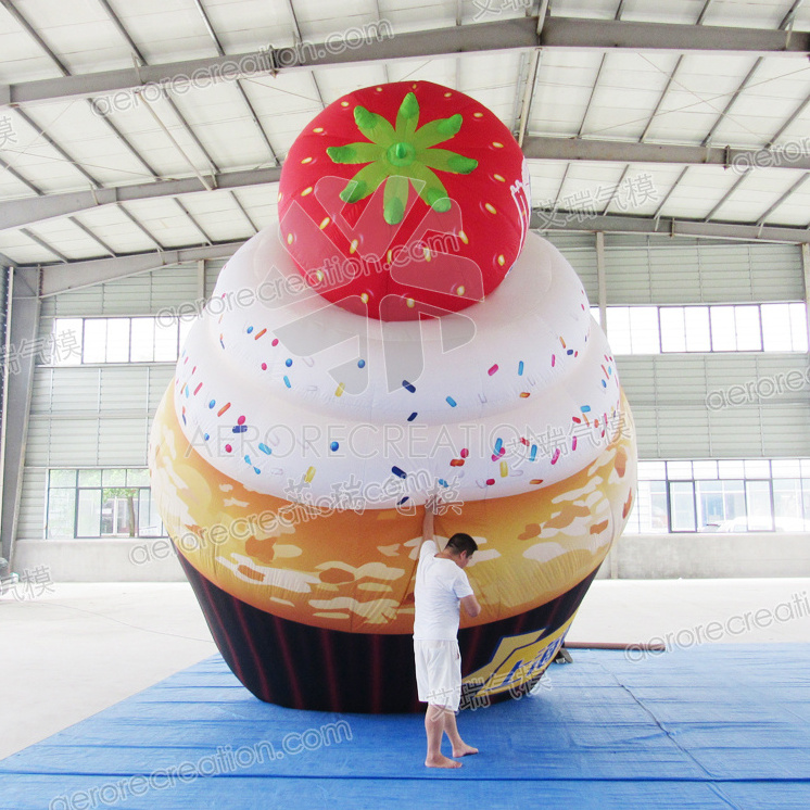 Aero promotional lighting inflatable food replicas giant custom advertising inflatable cupcakes replicas