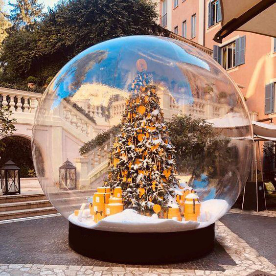 Aero 5m transparent giant inflatable snow globe advertising bubble ball Christmas decoration custom inflatable snow ball