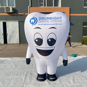 Aero inflatable White tooth walking  mascot costume Inflatable advertising interactive flexible mascot