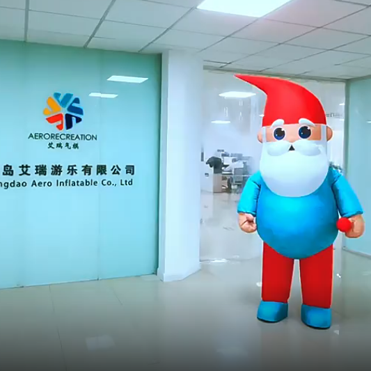 Cute interactive advertising inflatable mascot walking costume christmas Santa claus walking suit