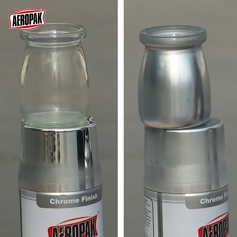 Aeropak Wholesale Oem Drying Fast 400ml Aerosol Color Colour Acrylic Spray Coating Paint Metallic Mirror Chrome Spray Paint