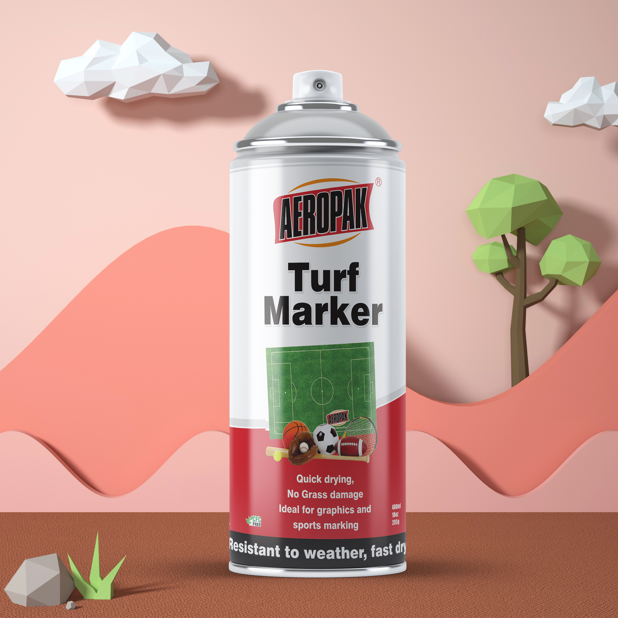 400ml Inverted Aerosol Field Turf Golf Striping Marking Paint Spray For Green Grass