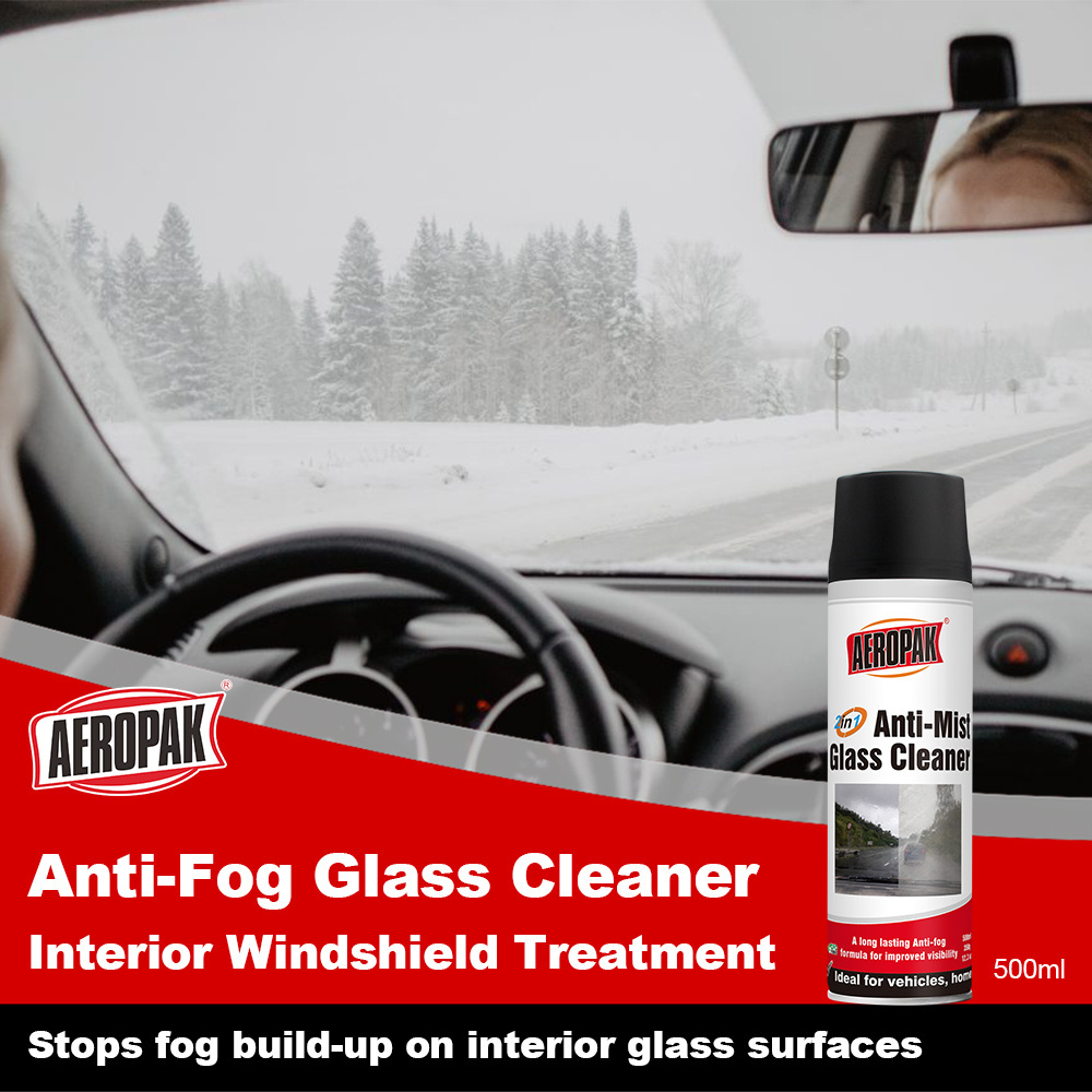 Car Cleaning Products AEROPAK 500ML Prevent Fogging Long Lasting Anti Mist Fog Spray Glass  Cleaner For Car Inside Glass