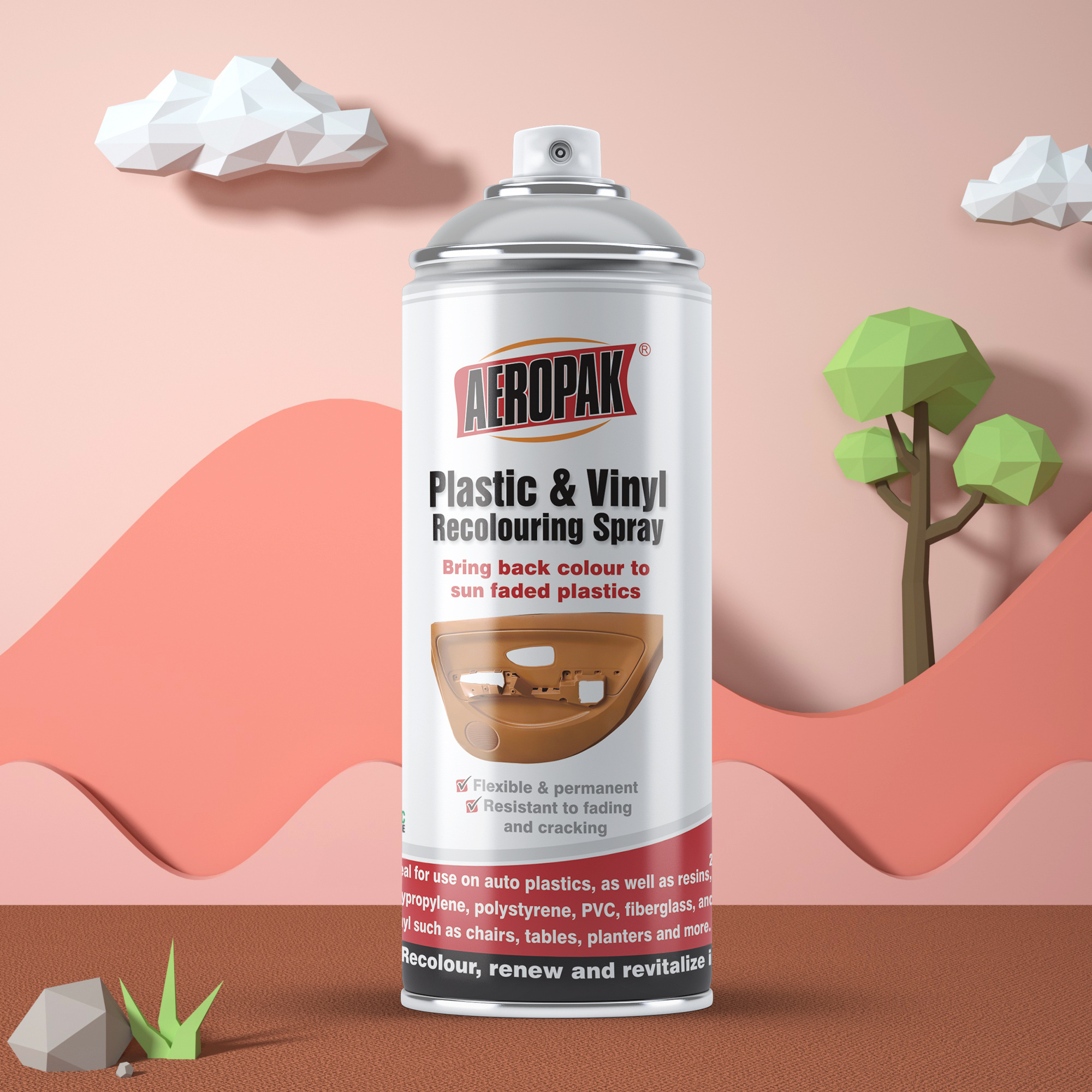 Aeropak 400ml Automotive Aerosol Plastic Paint Spray for Plastic