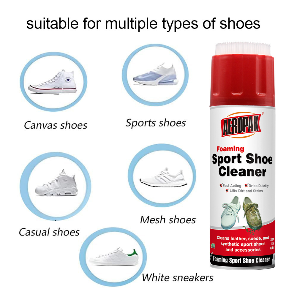 AEROPAK 200ML Aerosol Football Sneaker Sport Shoe Care Foam Spray Remove Odor White Shoe Cleaner