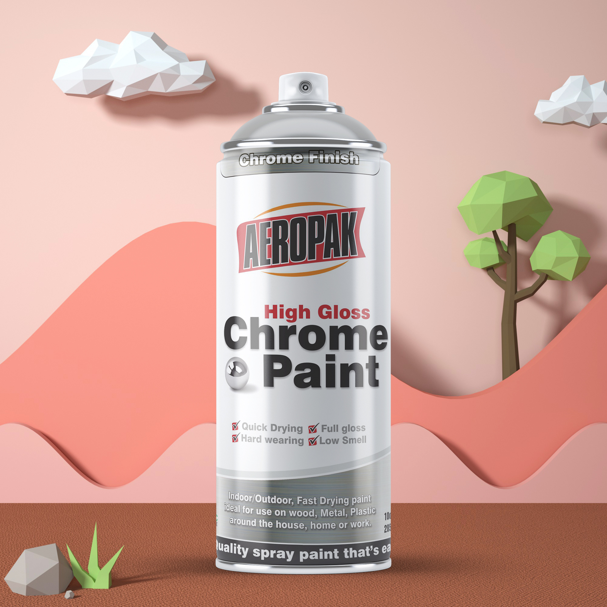 Aeropak 400ml  Mirror Effect Chrome Spray Paint